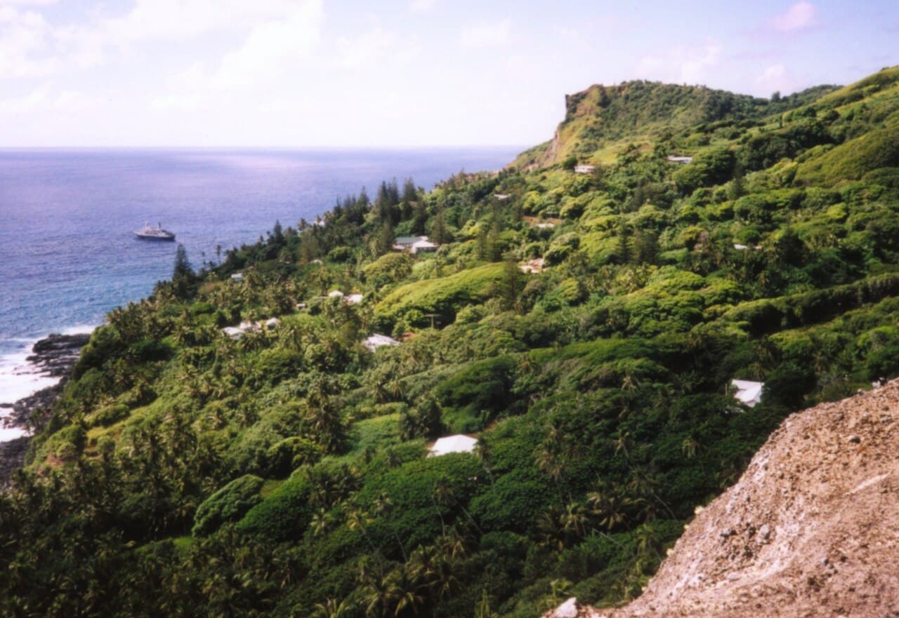 Bebyggelsen i Adamstown på Pitcairn