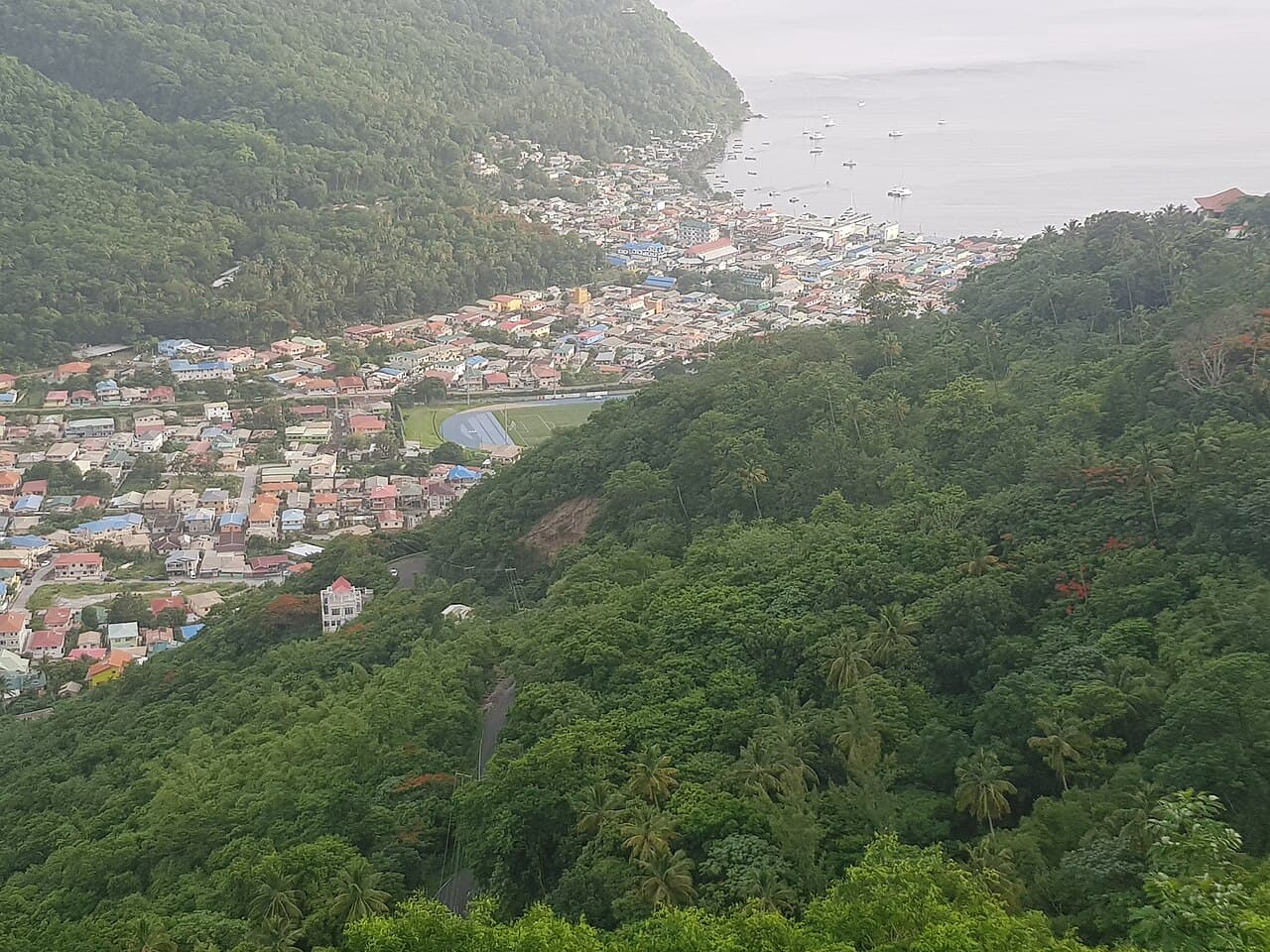 Utsikt over byen Soufrière