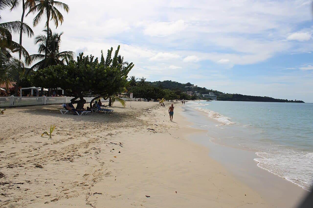 Den lange sandstranden Grand Anse