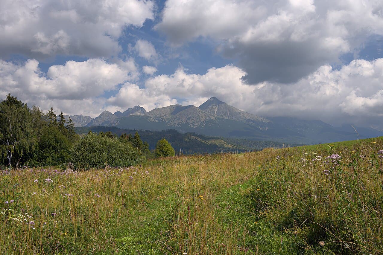 Fjellkjeden Høye Tatra sett fra sletten