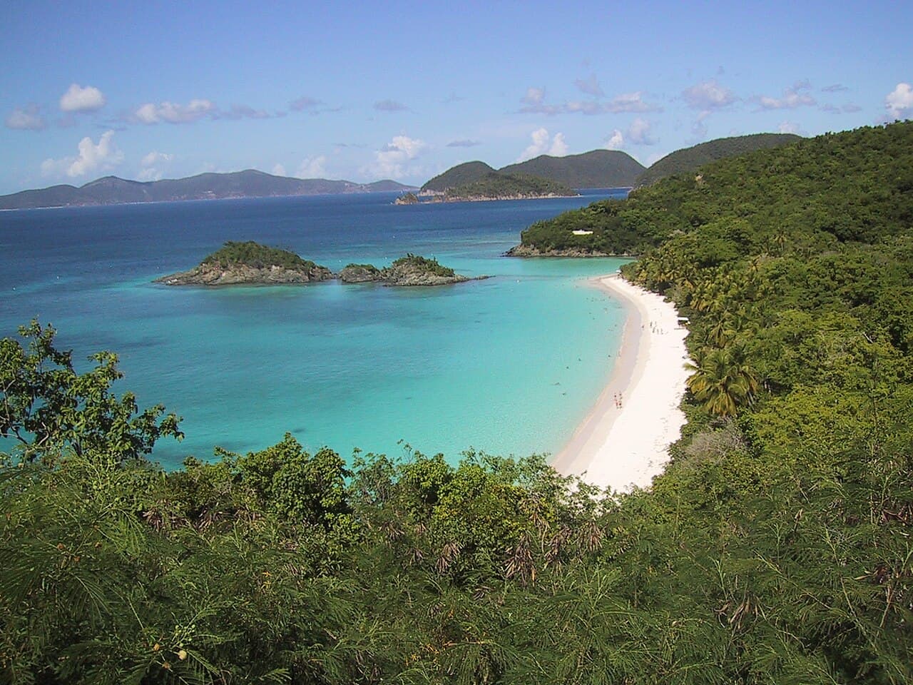 Trunk Bay på St. John sett ovenfra