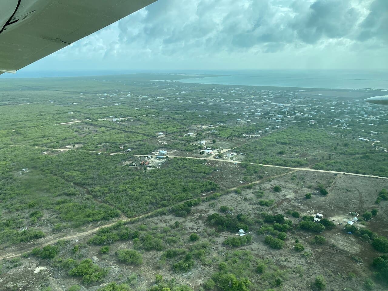 Codrington på Barbuda sett fra luften