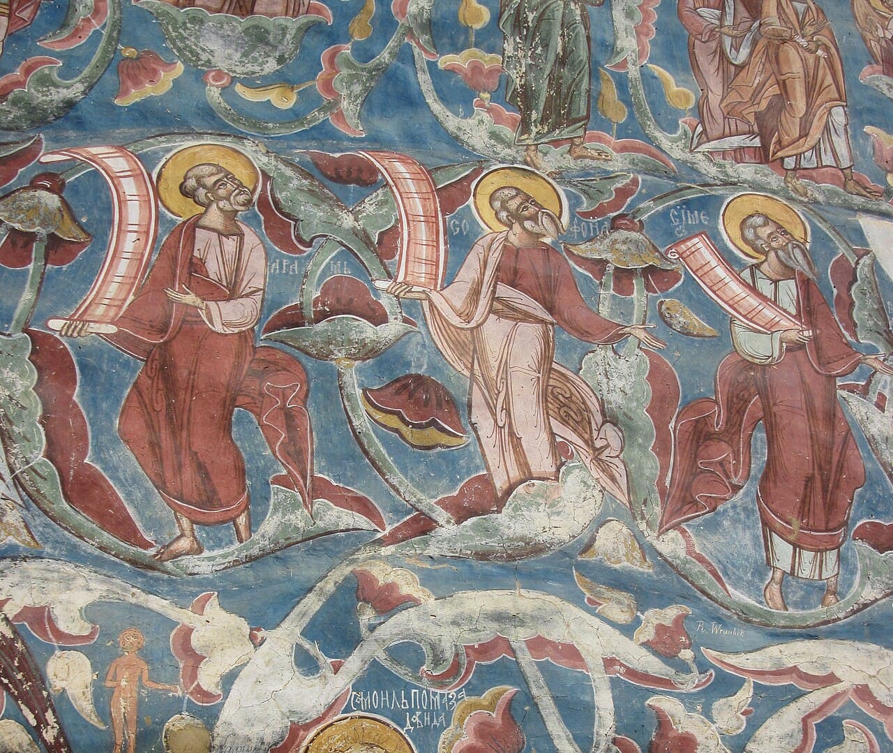 Veggmalerier på utsiden av klosterkirken i Moldovița