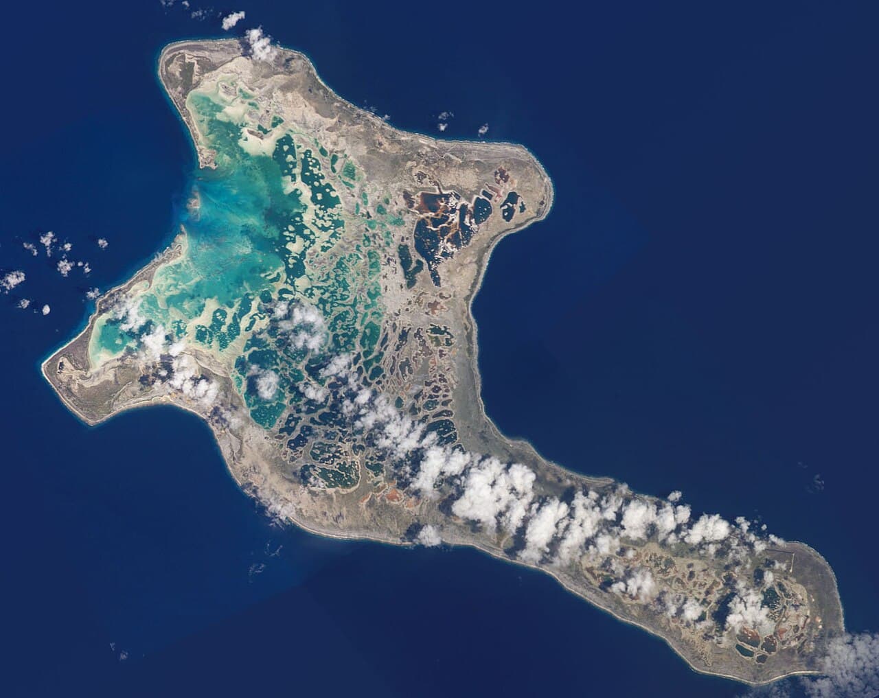 Atollen Kiritimati sett ovenfra