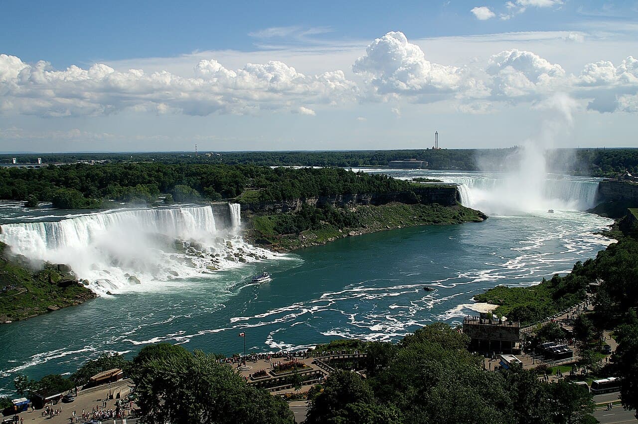 Niagarafallene med vannmassene som styrter utfor