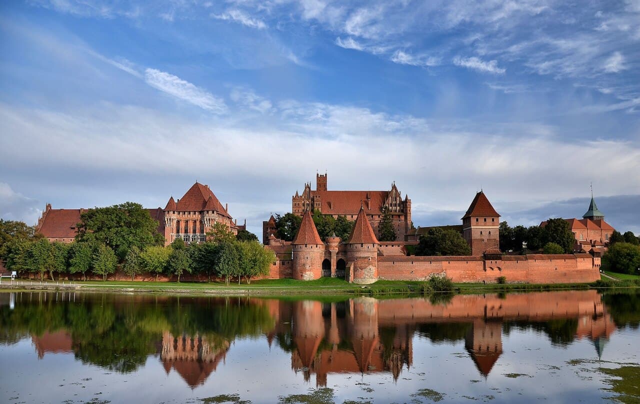 Teglborgen Malbork ved elven Nogat