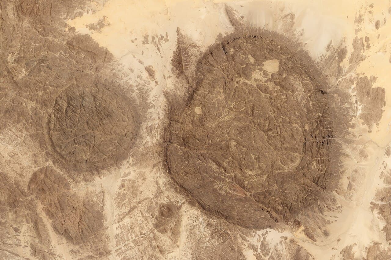 Satellittbilde av Aïr-fjellene og Ténéré-ørkenen