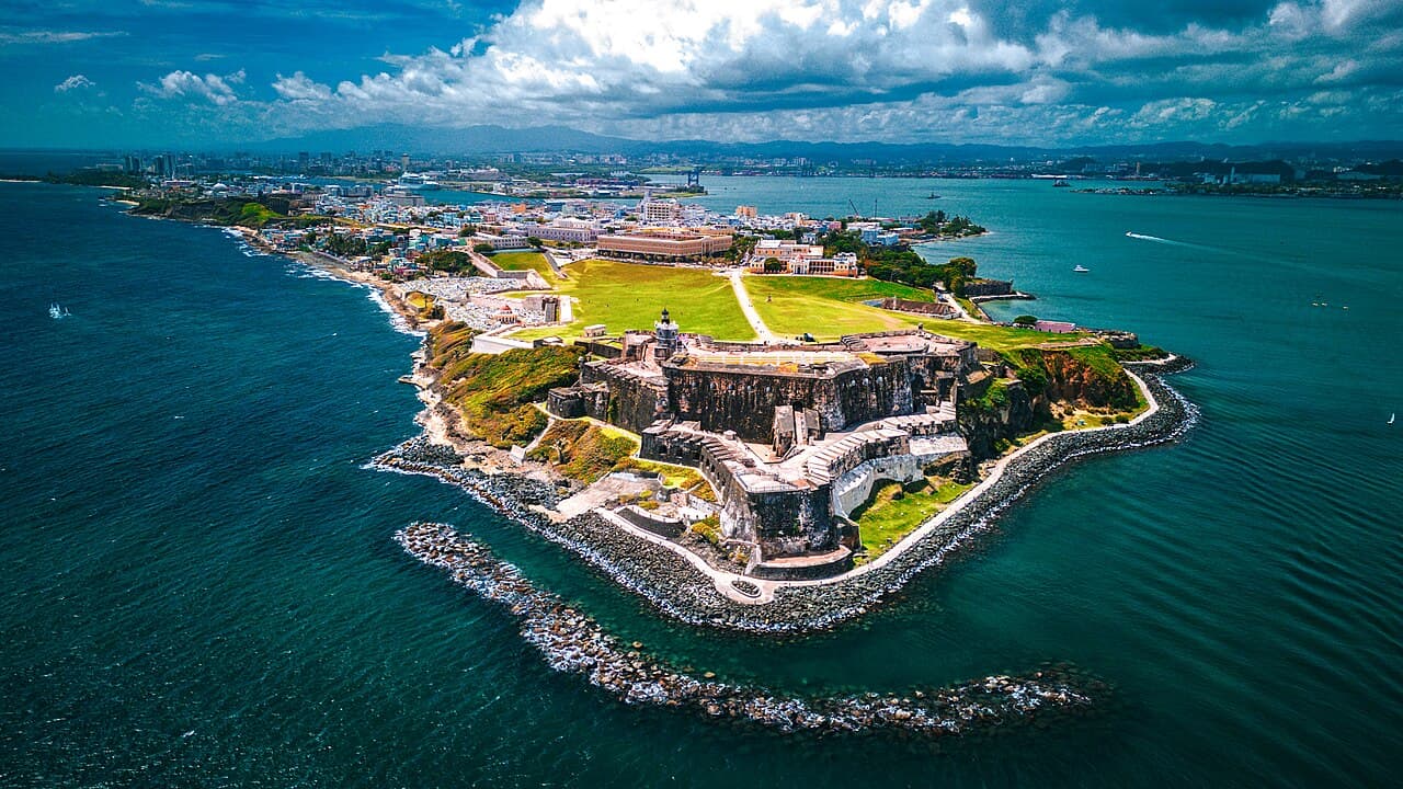 Festningen Castillo San Felipe del Morro sett fra luften